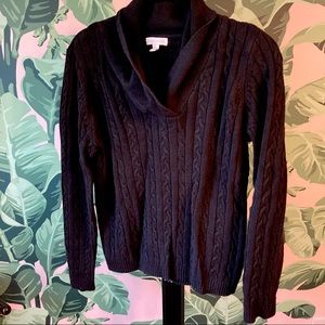 Charter Club Large Black Cable Knit Sweater